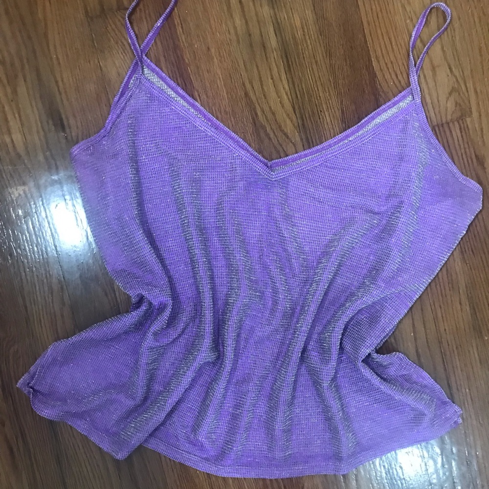 Fun and sparkly purple spaghetti strap shirt